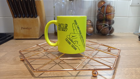 What's Up Brother? Fluo Yellow Mug