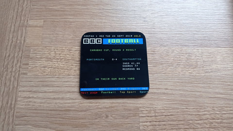 Portsmouth 0-4 Southampton Ceefax Coaster